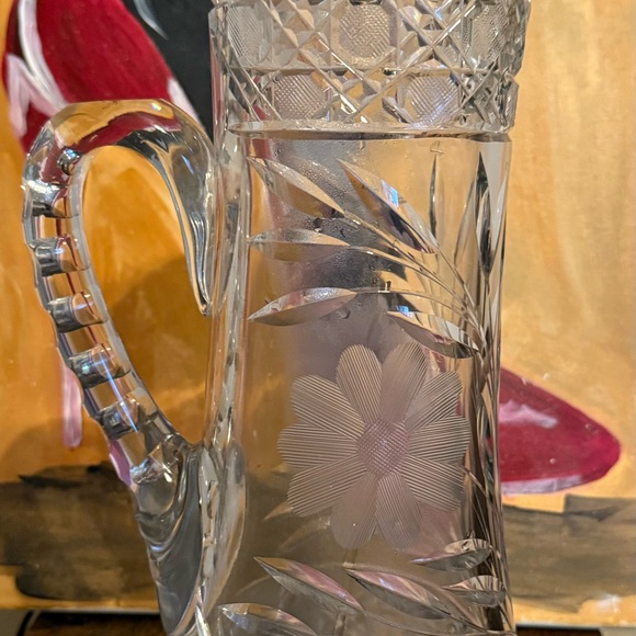 Elegant vintage 1910 American Brilliant Cut glass pitcher - Picture 6 of 6